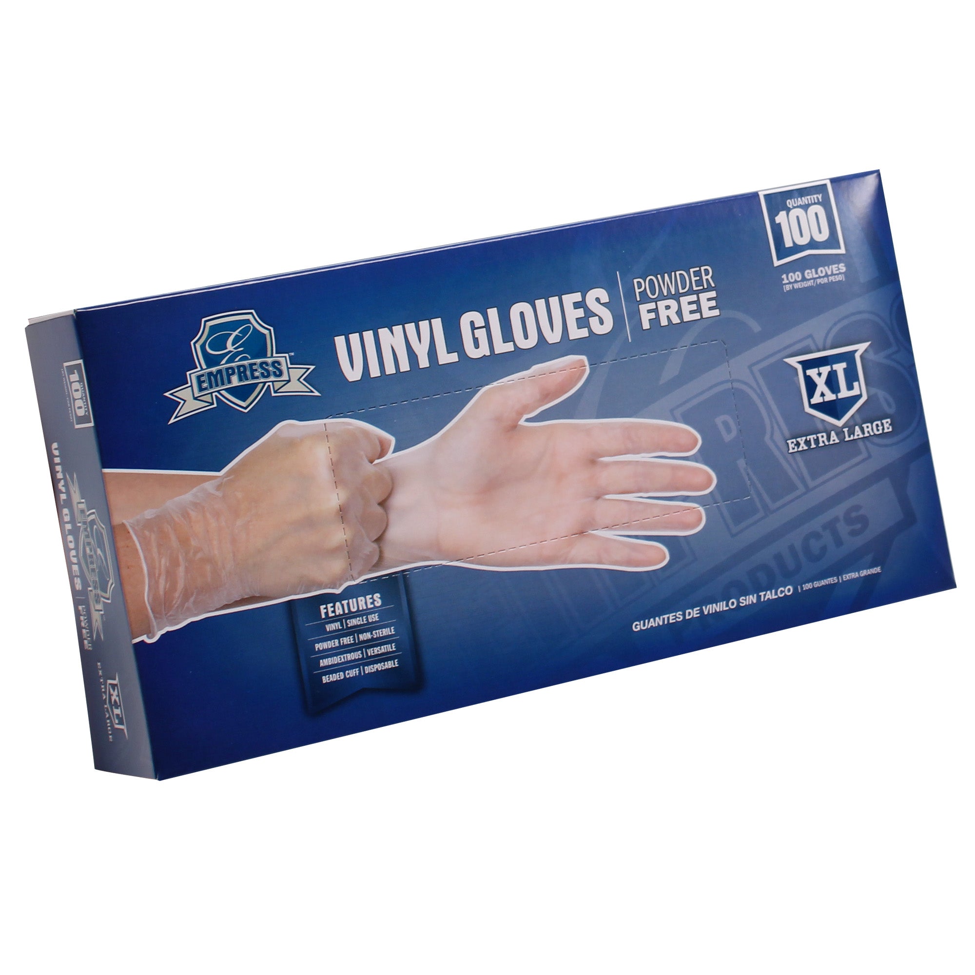 Empress EVPFXL4004 Extra-Large Clear Powder-Free Vinyl Gloves