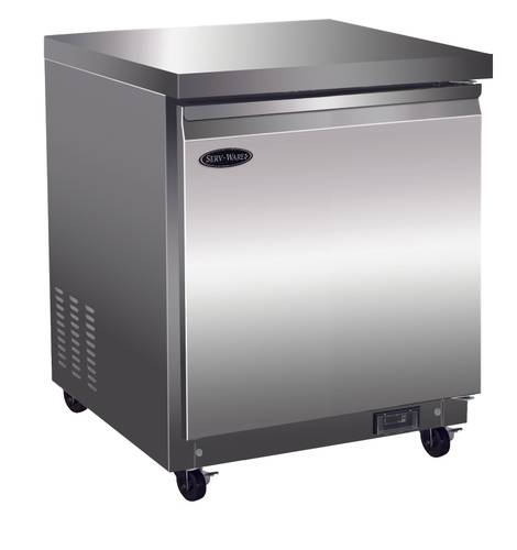 27" 1-Door Undercounter Reach-In Freezer (Serv-Ware UCF-27-HC-T)