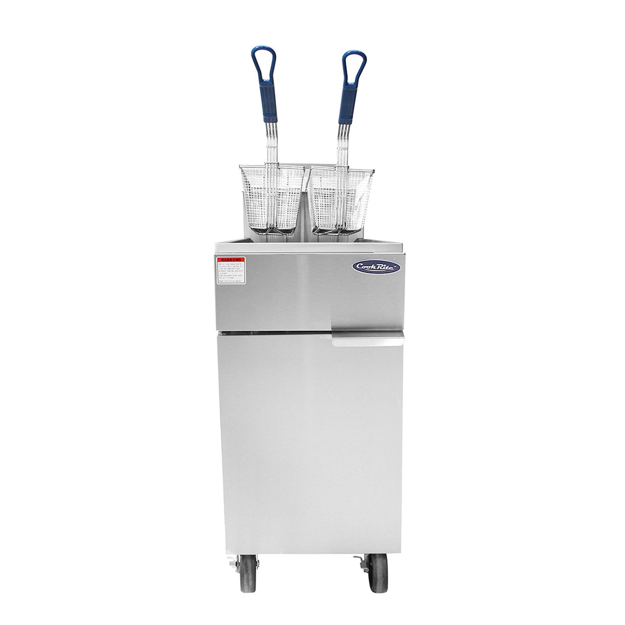 50 Lb. 4-Tube Natural Gas Floor Fryer 136,000 BTUs - Atosa ATFS-50-NG - Front View