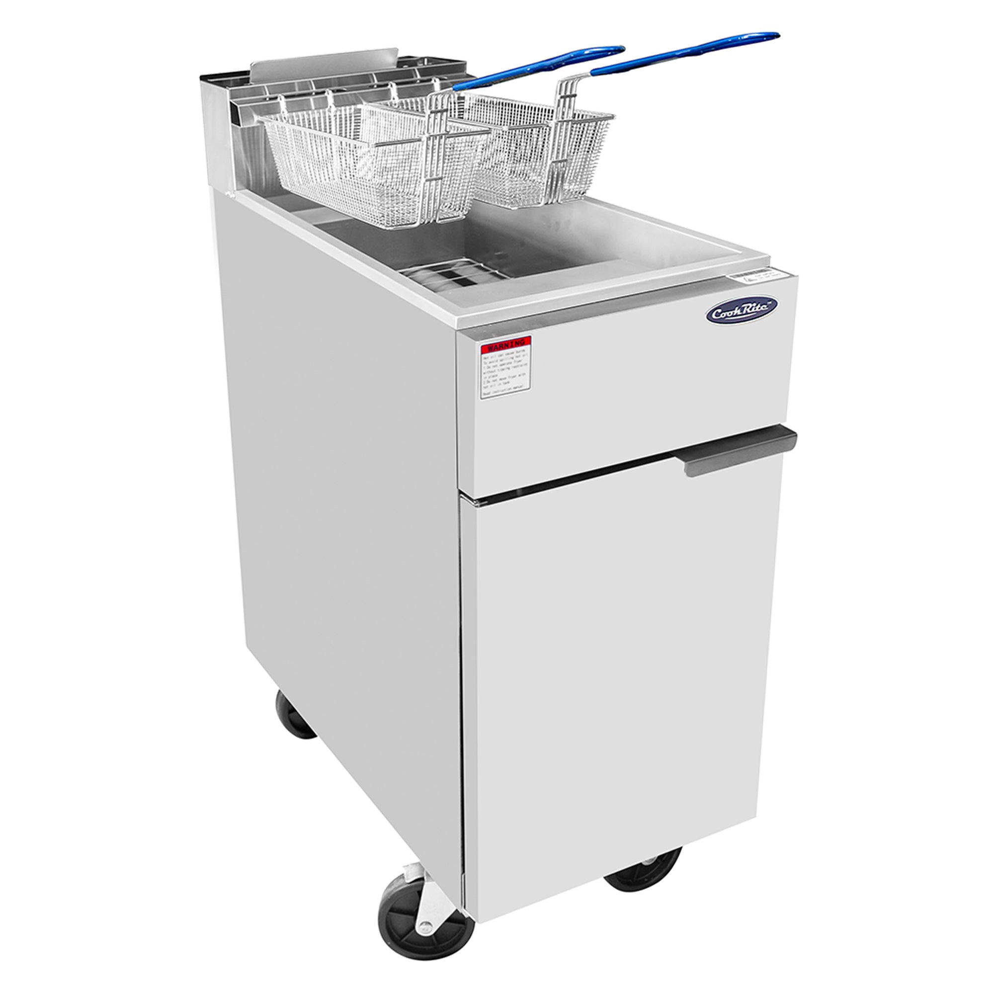 50 Lb. 4-Tube Natural Gas Floor Fryer 136,000 BTUs - Atosa ATFS-50-NG - Side View