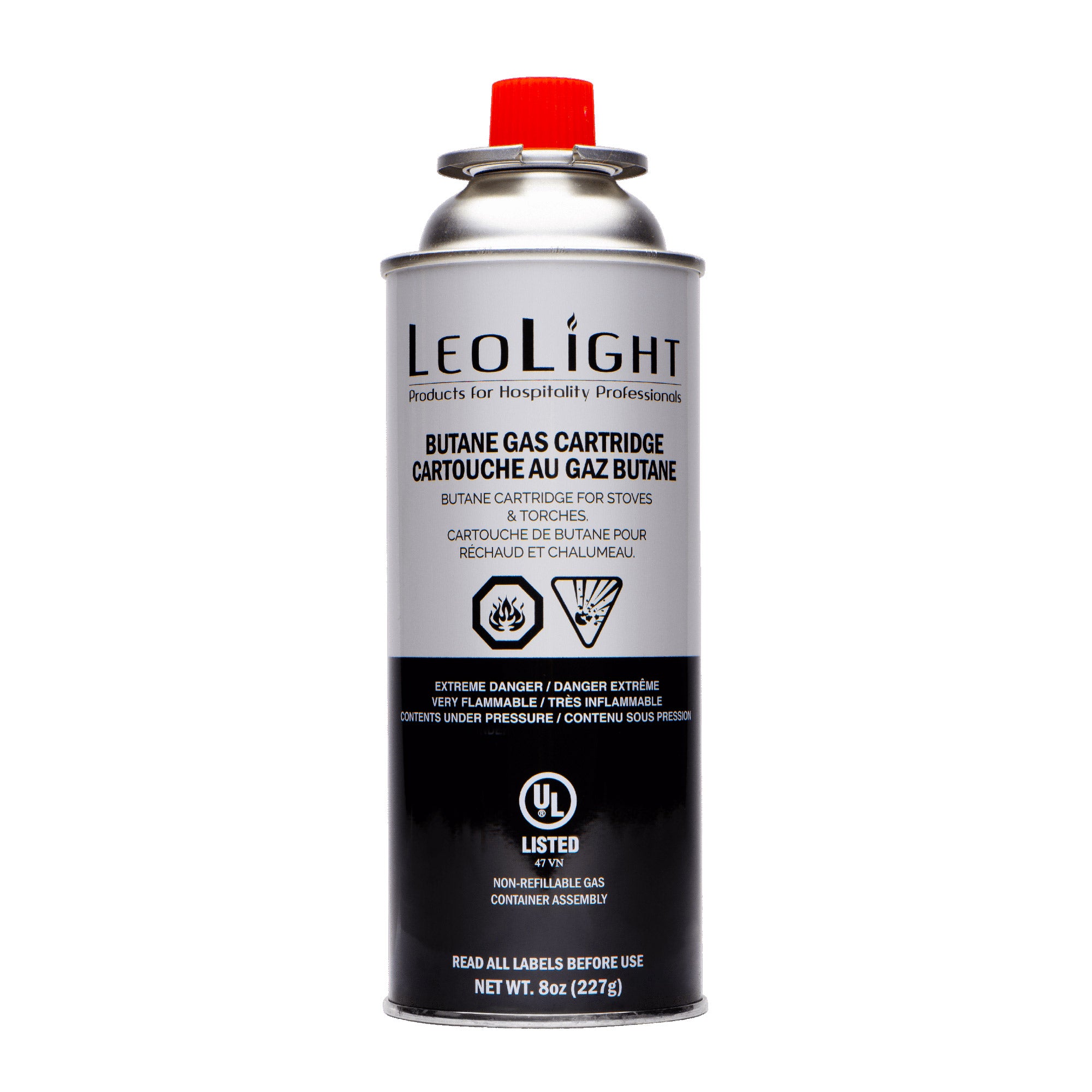 Pico Hospitality LeoLight BUT-12 Butane Gas Fuel Canister 8 oz. Can - 12/Case and 1/Each