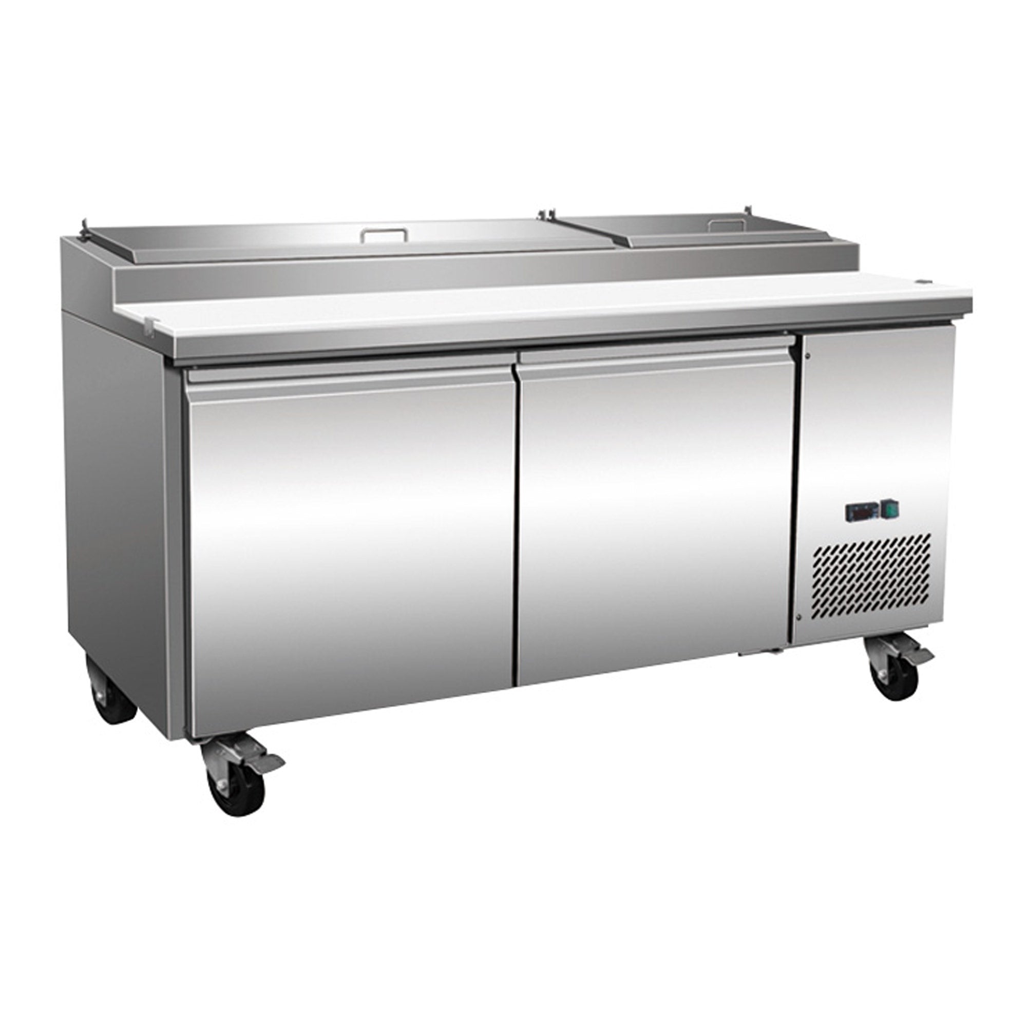 Serv-Ware 71" Wide 2-Door Pizza Prep Table Model PP71-9-HC-1