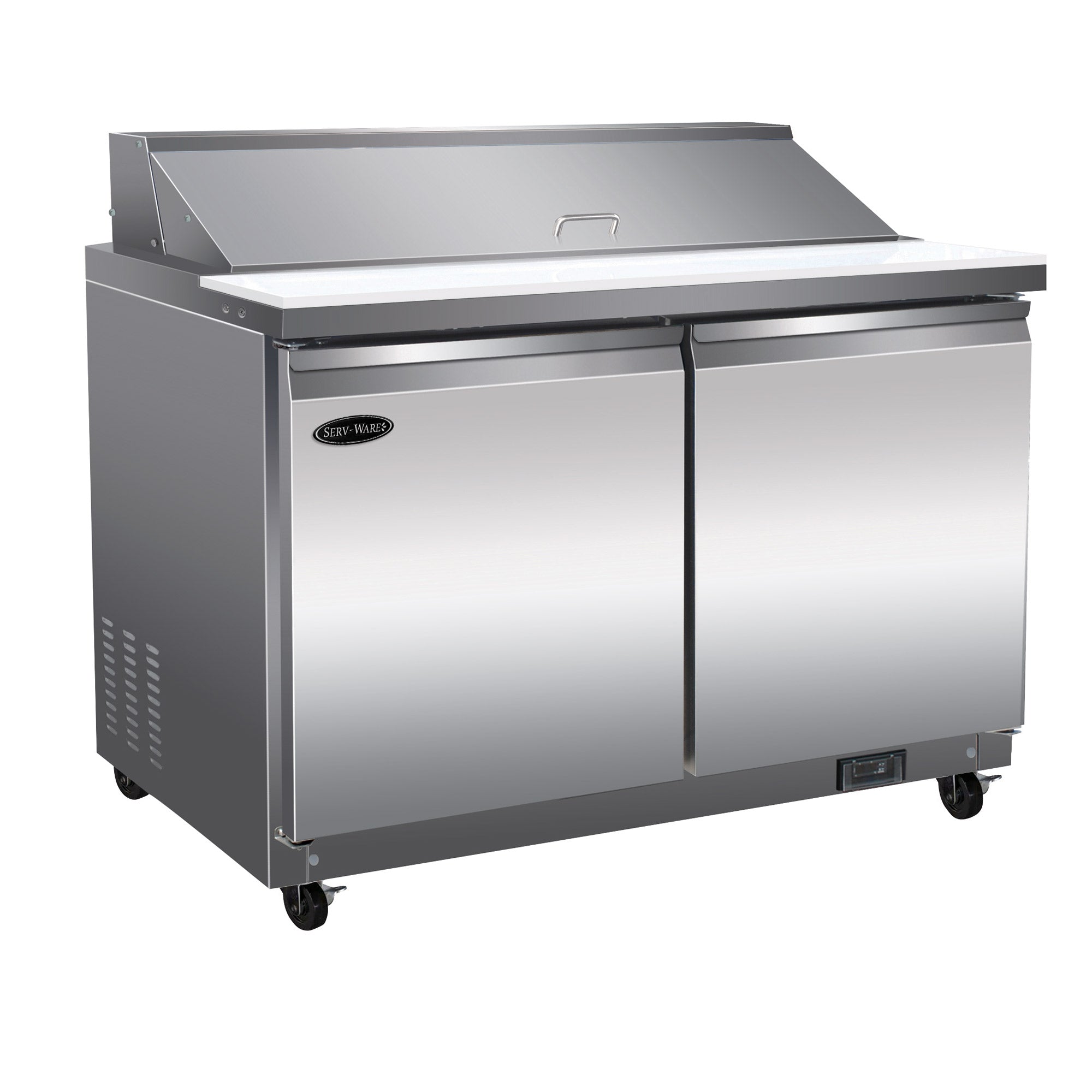 Serv-Ware 48" Wide 2-Door Sandwich/Salad Pre Table Model SP48-12-HC-T