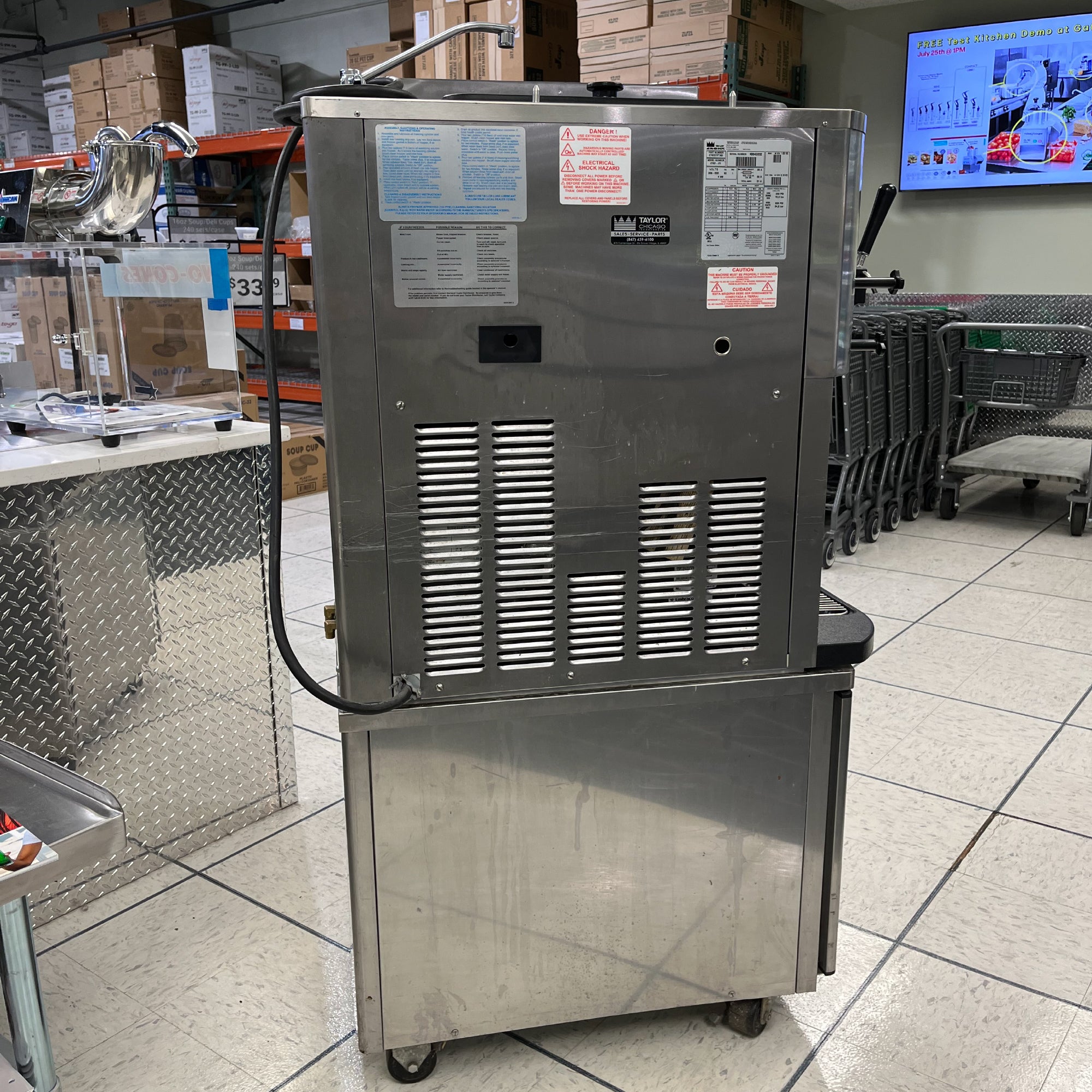 USED Taylor Soft Serve Single 1-Flavor w/ Cart - (Taylor C707-27-U10032)