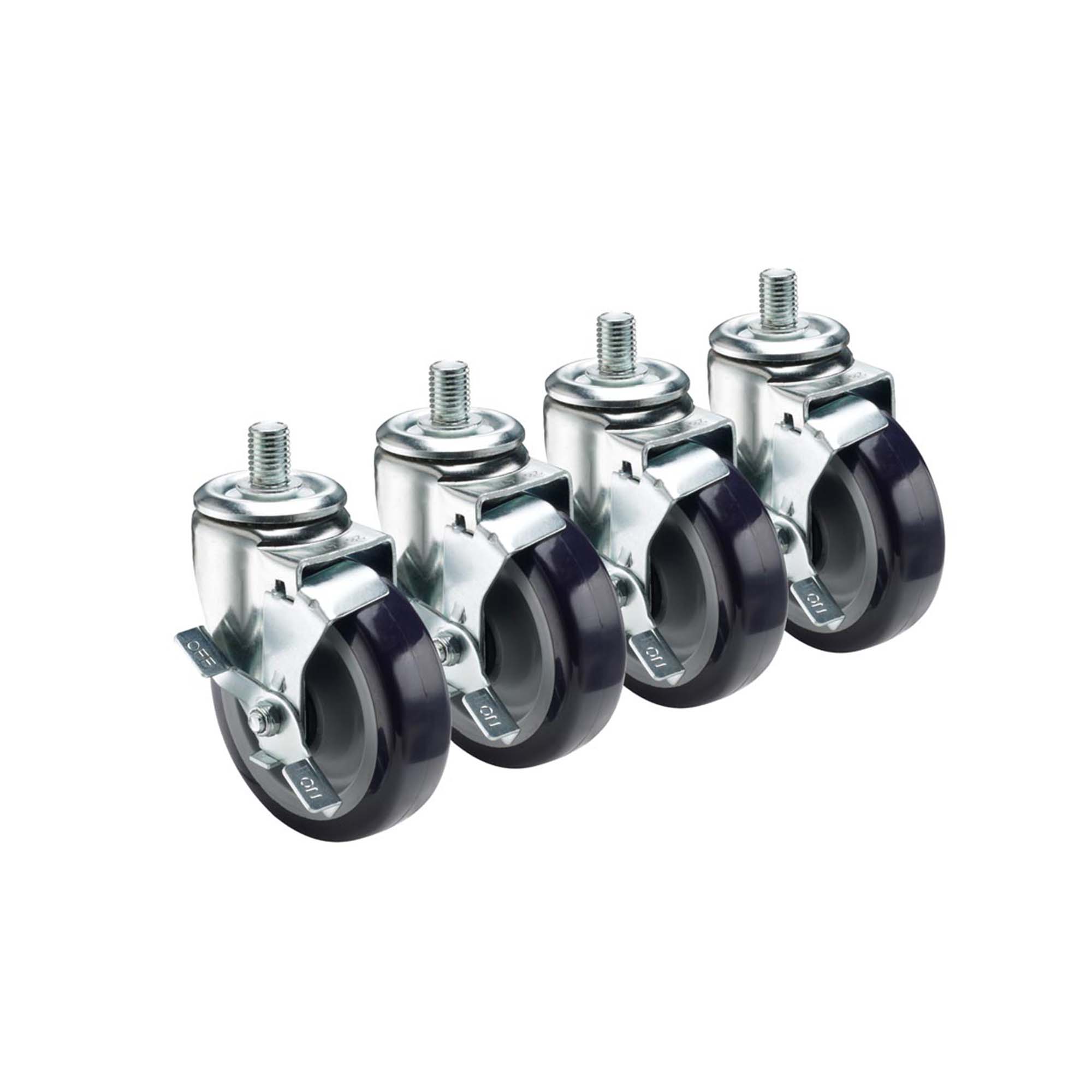 Krowne Heavy Duty 5" Threaded Stem Caster Set (Krowne Metal 28-147S)