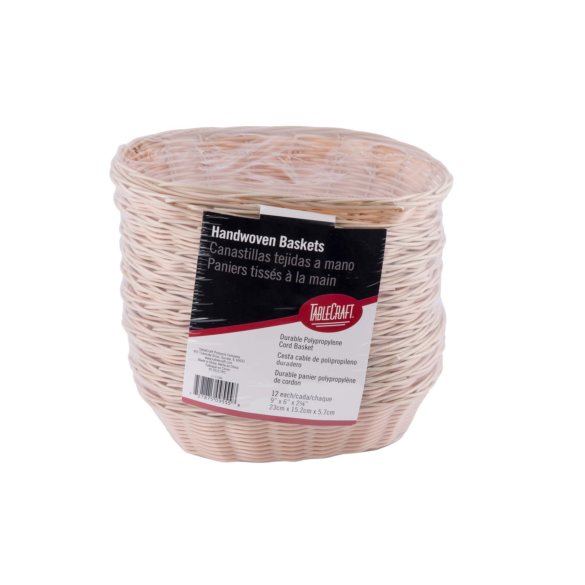 TableCraft 9” Oval Dinner Roll Basket (TableCraft C1174W)