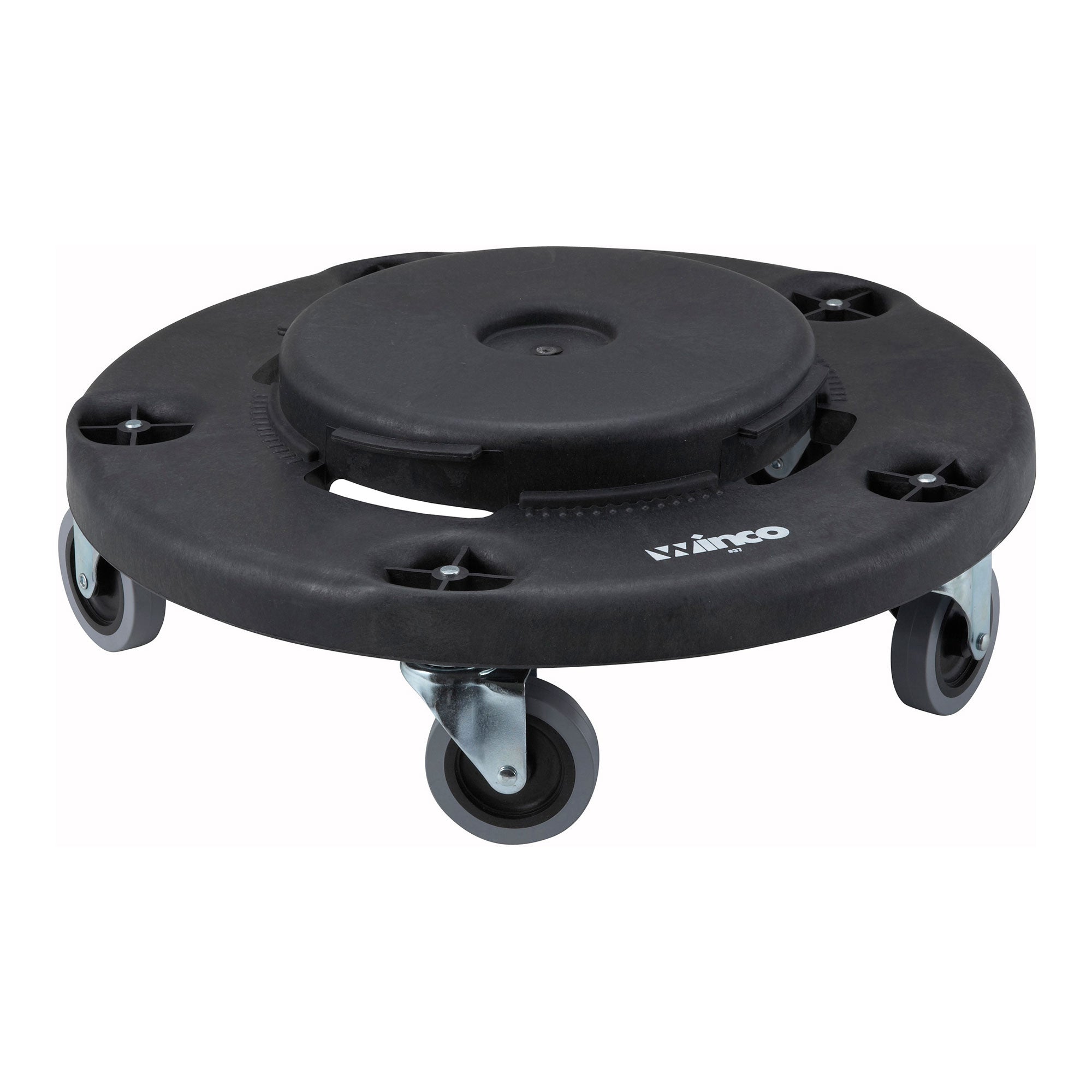 Winco 18" Round Plastic Trash Can Dolly, Black (Winco DLR-18)
