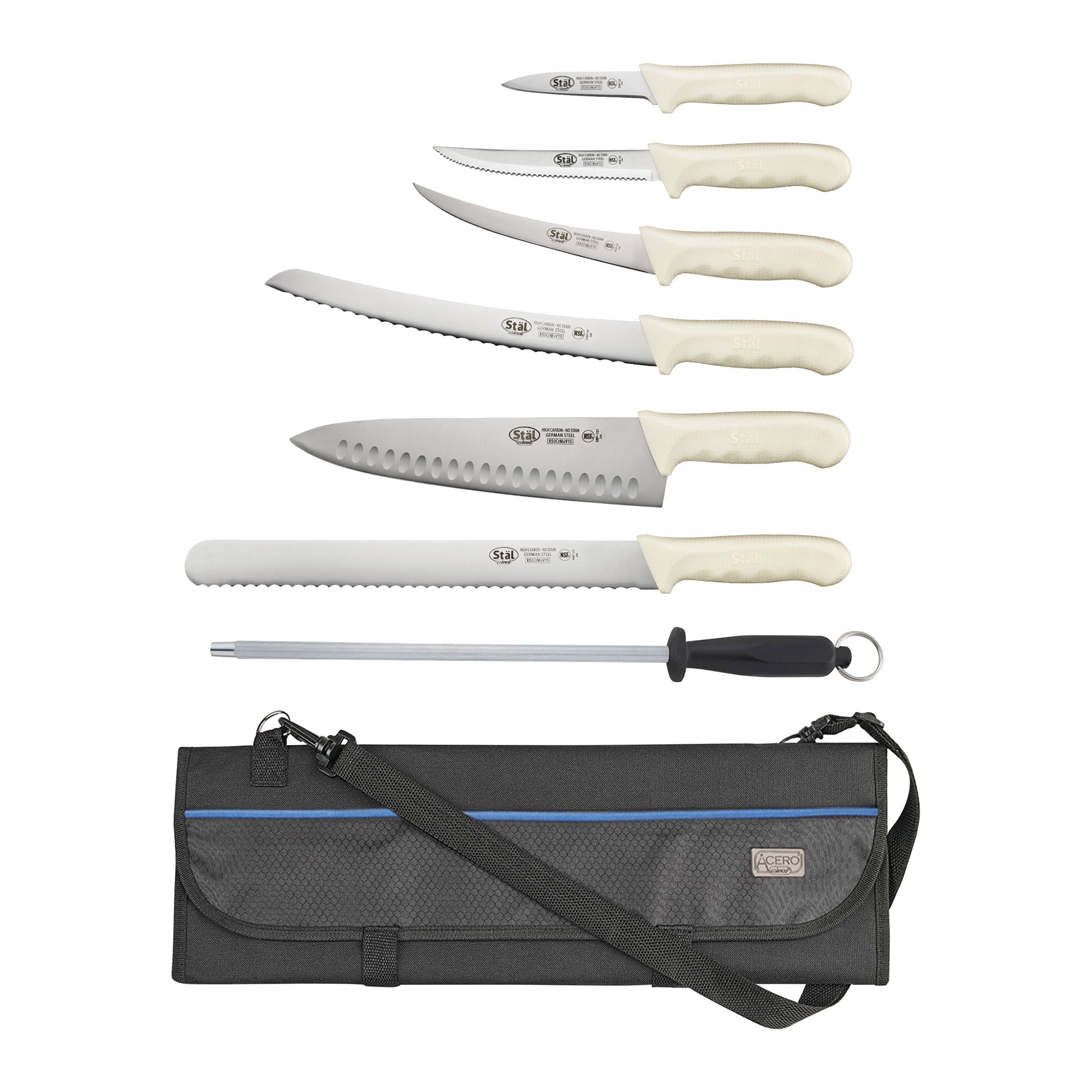Stäl Series 9-Piece Knife Set for Professional Chefs (Winco KWP-KIT1)