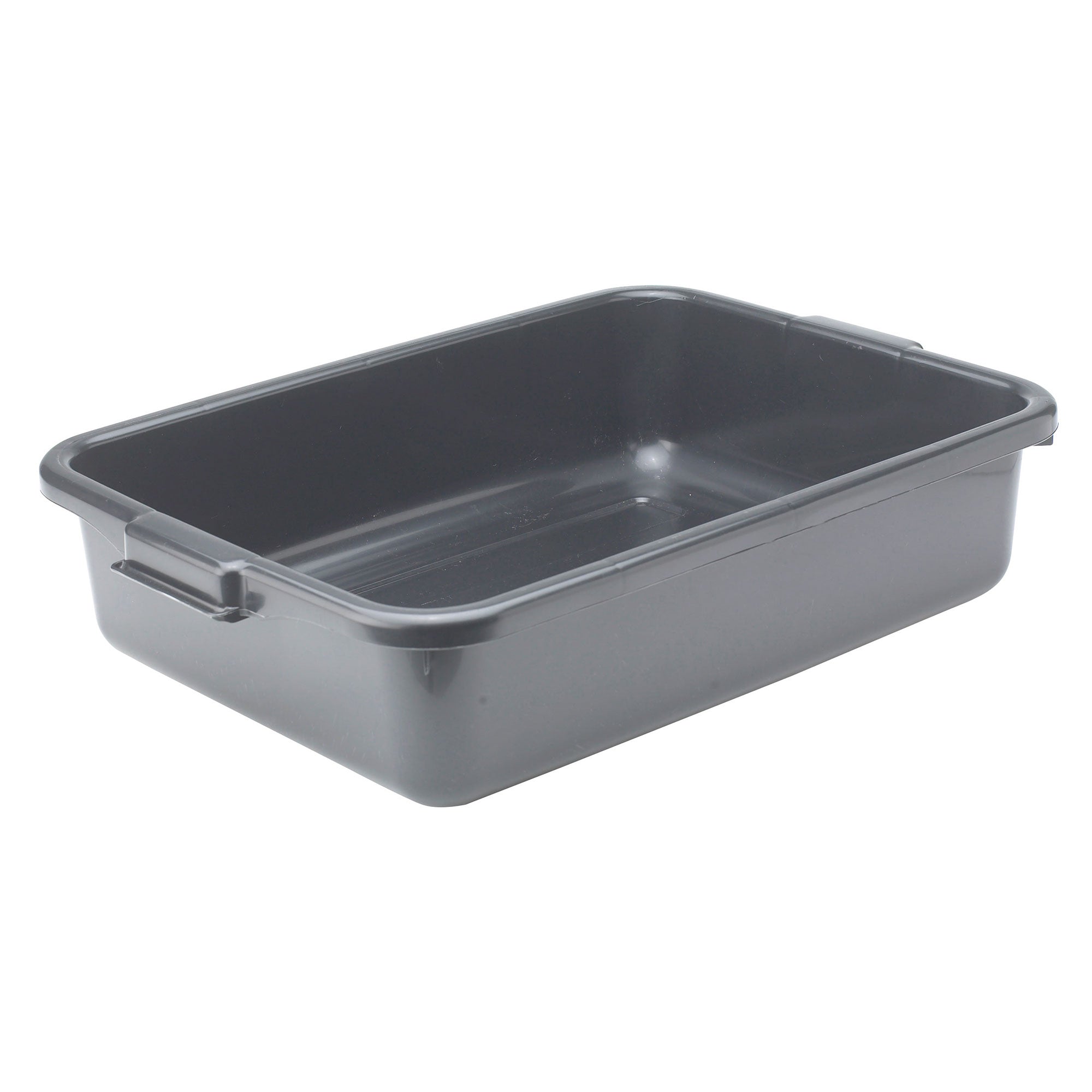 Winco 20-1/4" x 15-1/2" x 5" Black Polypropylene Bus Tub/Dish Box (Winco PL-5K)