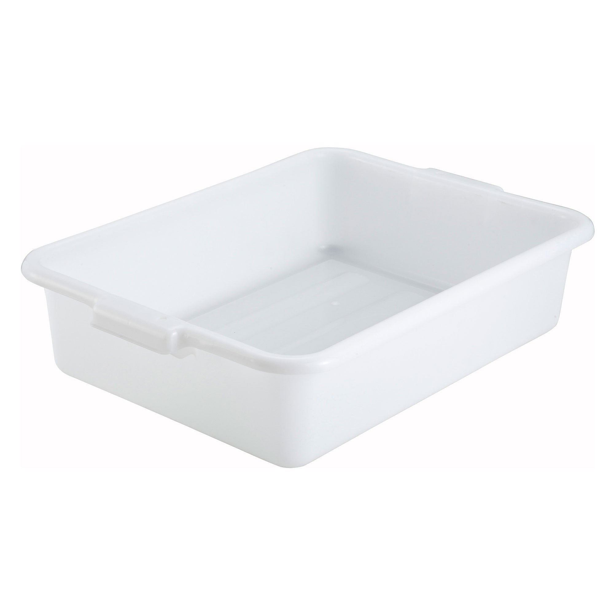 Winco 20-1/4" x 15-1/2" x 5" White Polypropylene Bus Tub/Dish Box (Winco PL-5W)