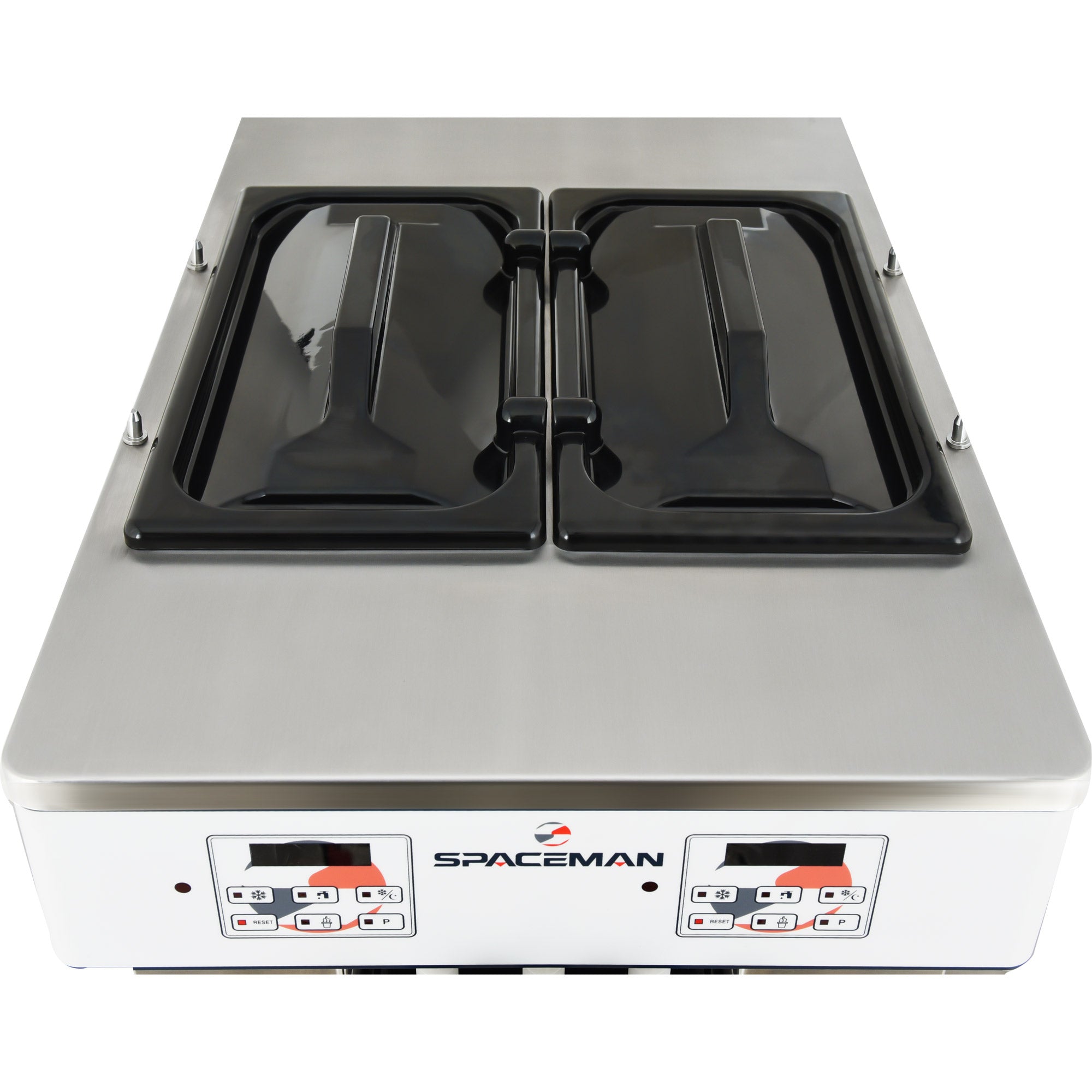 2-Flavor with Twist Soft Serve Ice Cream Machine – Top View Air Pump Feed Spaceman Model 6235A-C