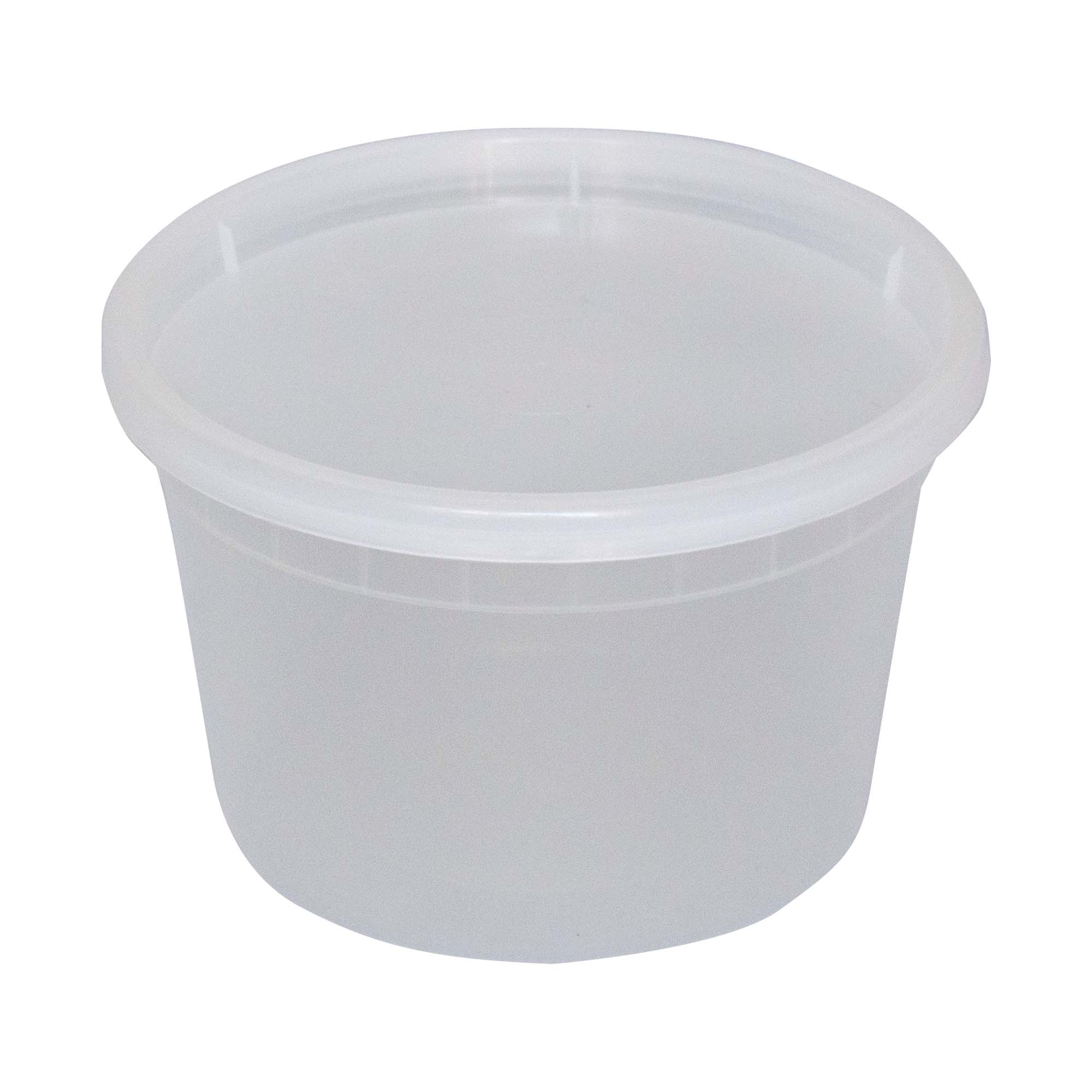 16 Oz Plastic Deli and Soup Container with Lid White Translucent -TG-PC-12 | Sold By Gator Chef
