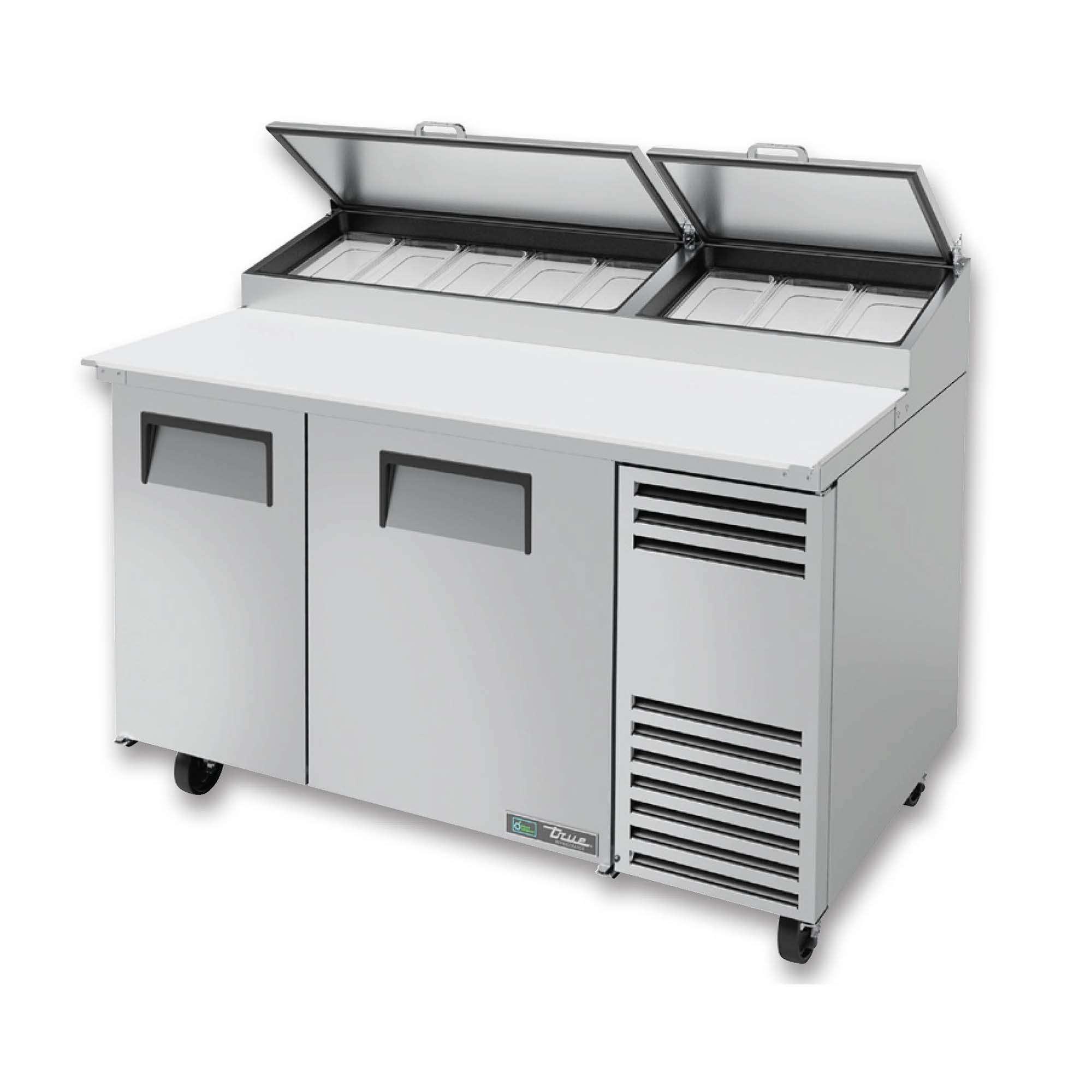 True 60" Refrigerated Raised Rail Pizza Prep Table True Mfg TPP-AT-60-HC