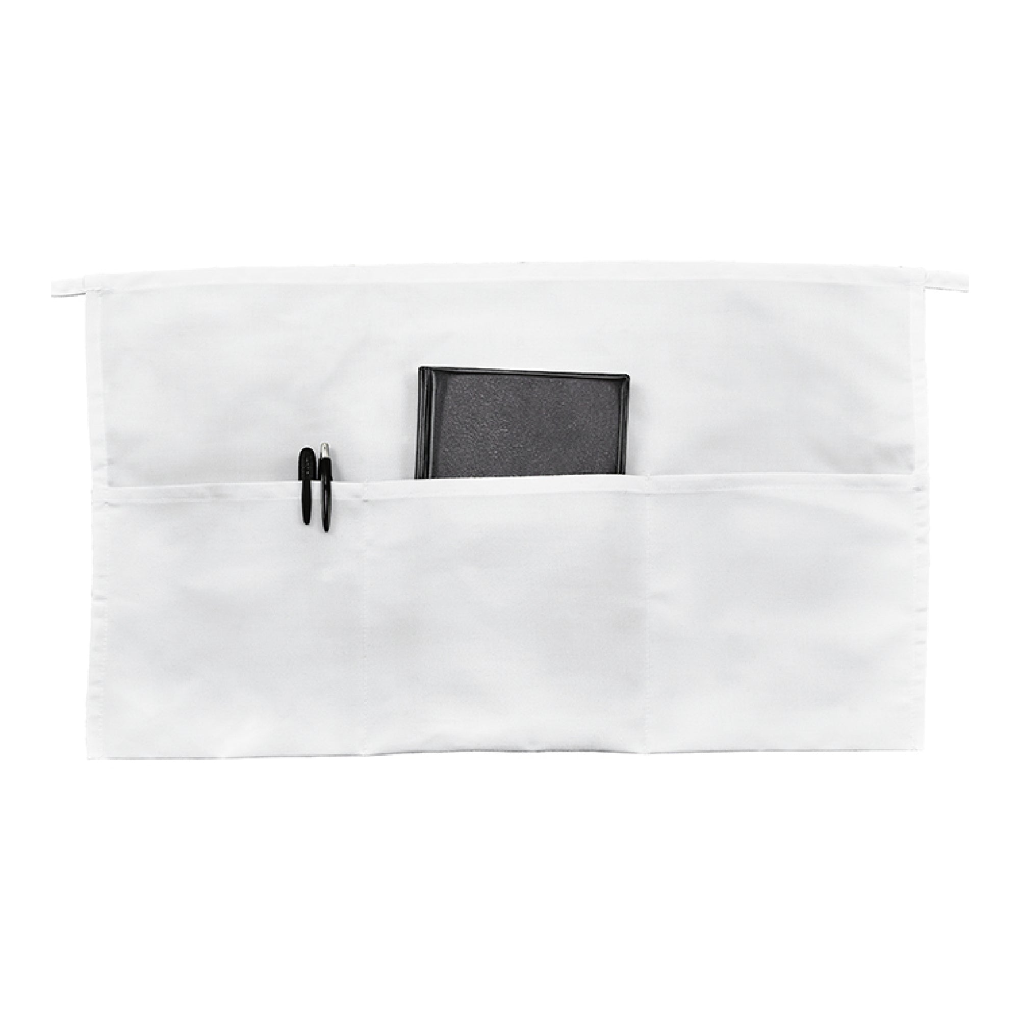 Signature Chef 12-1/2"x 21-3/4" 3-Pocket Waist Apron, White (Winco WA-1221W)