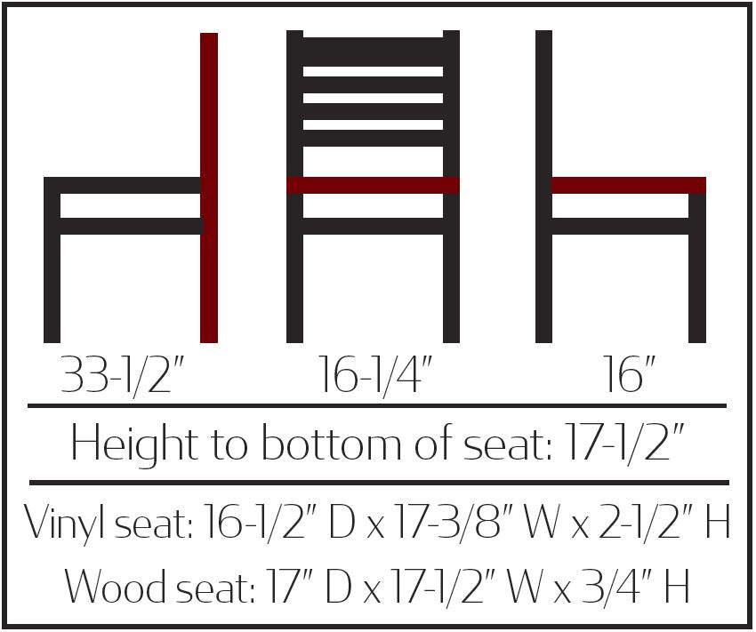 Oak Street Ladderback Chair with Solid Wood Frame, 4 Finish Options and 6 Seat Styles (Oak Street Manufacturing WC101)